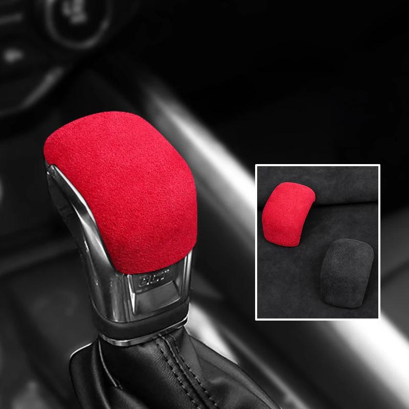 For Chery TIGGO 8 2018 2019 2020 Italy Super Suede Car Gear Shift Knob Trim Cover Gears Shell Gear Head Auto Accessories