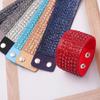 Bohemian Flannel Rhinestone Snap Button Wide Bracelet: Versatile Fashion Accessory
