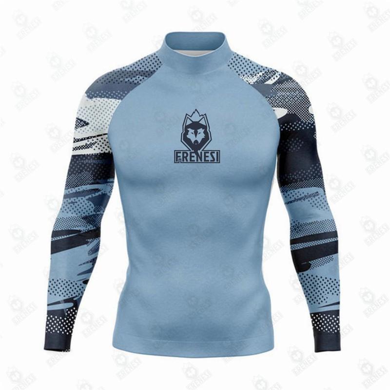 FRENESI Herren UPF 50 Langarm Rash Guard Surfen Tauchen Schwimmen UV-Schutz Schnelltrocknend Neoprenanzug Oberteil