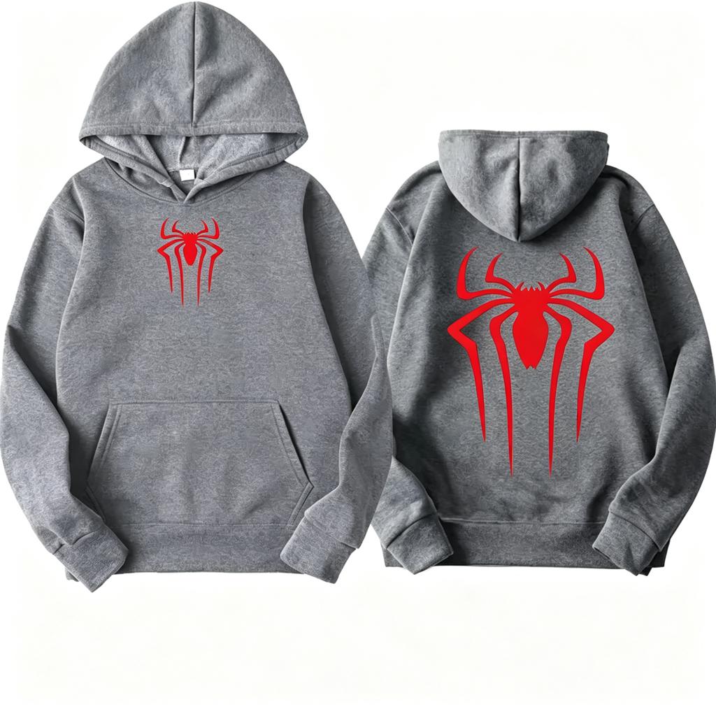 Men's Sweatshirt Fashion Spider Print Hoodie Adult Casual Sports Top Autumn and Winter Outdoor Harajuku Hooded Men and Women Clo