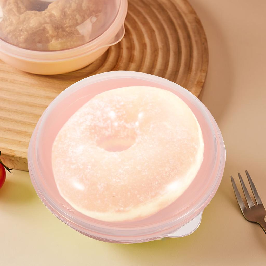 Doughnut Storage Box Portable Microwavable Bread Container Small Size Bread Organizer for Kitchen Countertop