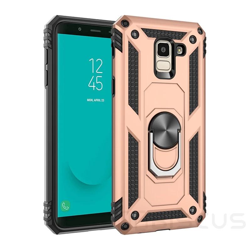 Armor Case For Samsung Galaxy J4 J6 Plus 2018 J5 J7 2017 Shockproof Finger Ring Car Cover