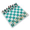 Chess Set Imitation Wood Plastics Glossy Lightweight Chess Pieces with PU Chessboard for Beginners