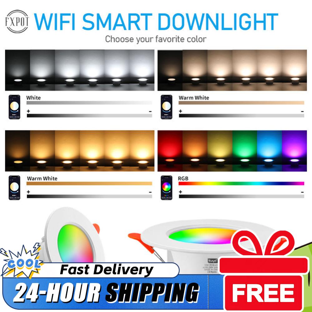 1/5/10PCS 10W RGB Smart Spotlight Bluetooth Ceiling Lamp RGB Lamp APP Remote Control Color Changing Light for Living Room Decor