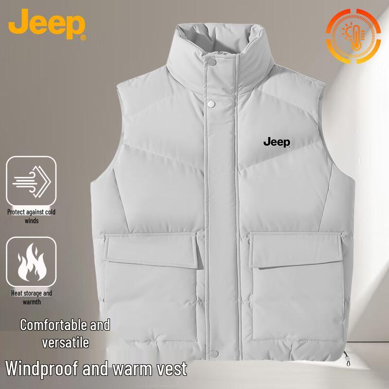 

JEEP Men s Warm Stand Collar Cotton Vest L