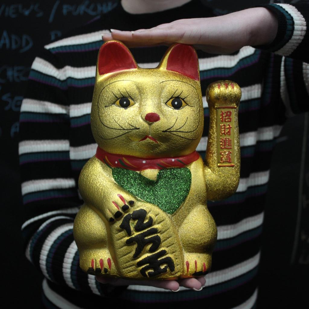 Estatueta Gato da Sorte Maneki Neko Gato do Dinheiro