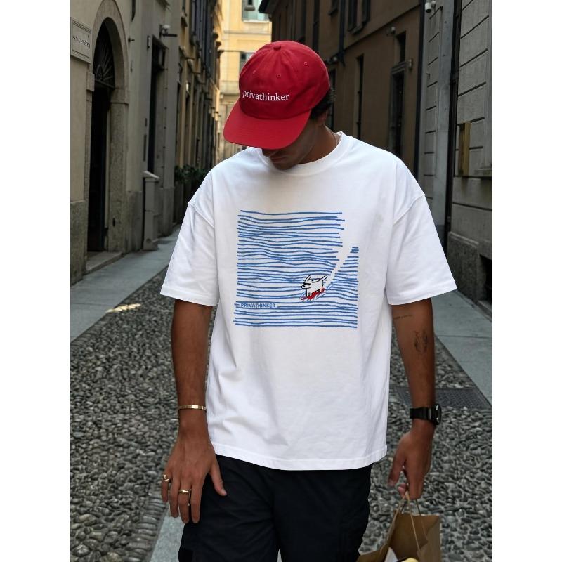 Men's Casual Summer Heavy Weight T-Shirt - High Quality Print, Oversized T-Shirt