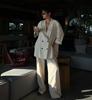 Europäisches und Amerikanisches Damen Freizeit-Blazer und Lange Hosen Set - Knitter-Stil