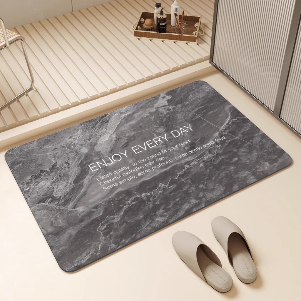 Nordic Style Bathroom Floor Mat, Diatom Mud Absorbent Mat, Bathroom Bathroom Toilet Door Non-Slip Foot Mat