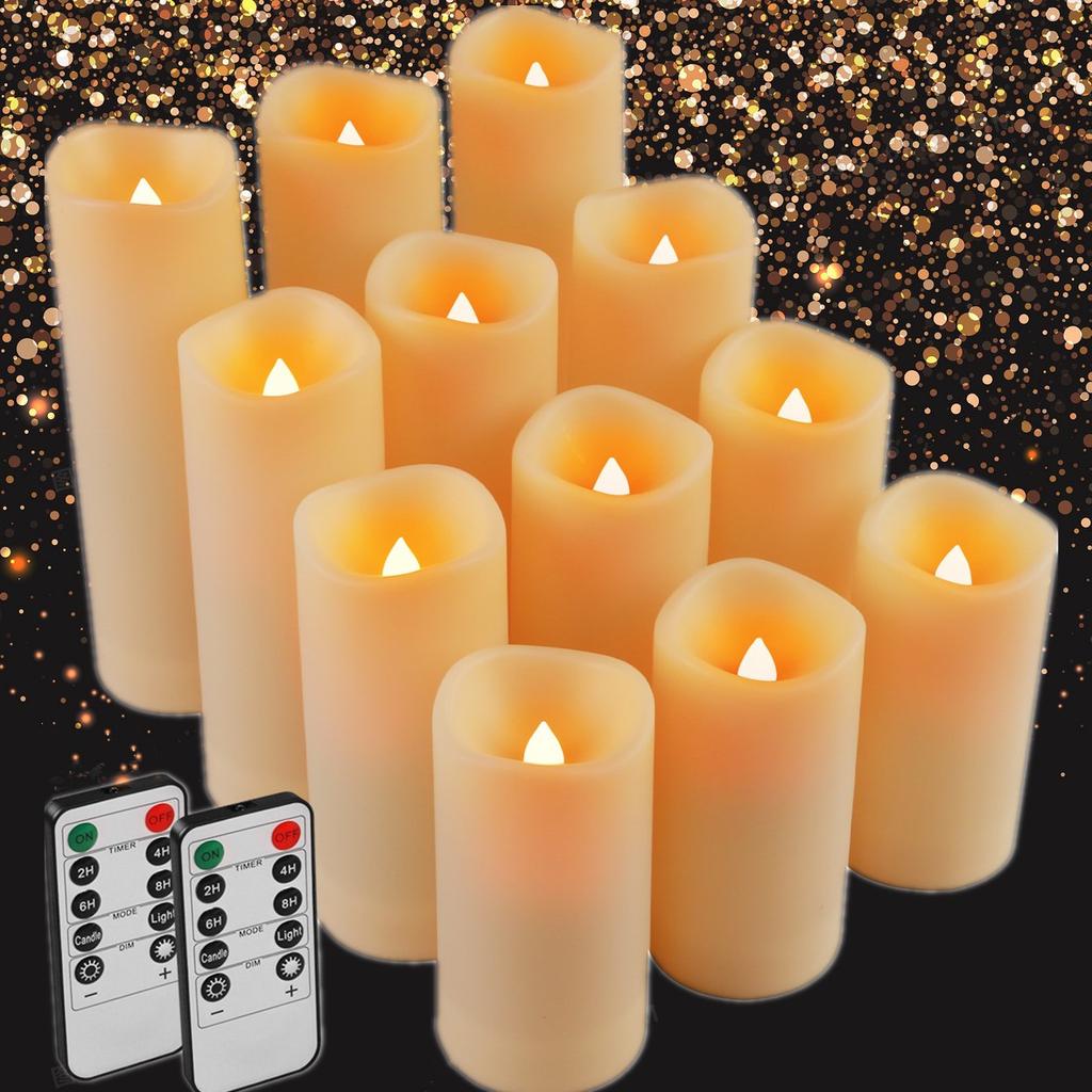 LED Flameless Candles with Remote Control Flickering Waterproof Electric Candle LED Tealights for Halloween Christmas Home Decor