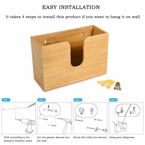 Wooden Wall-Mounted/Countertop Toilet Paper Dispenser with 150 Pumping Foldable Paper Towels, Suitable for Kitchens, Bathrooms, Restaurants, and Hotel