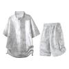 Men's Tie-Dye Ice Silk Sportswear Set - Trendy Summer Loose Fit Short Sleeve T-shirt & Shorts Two-Piece Outfit