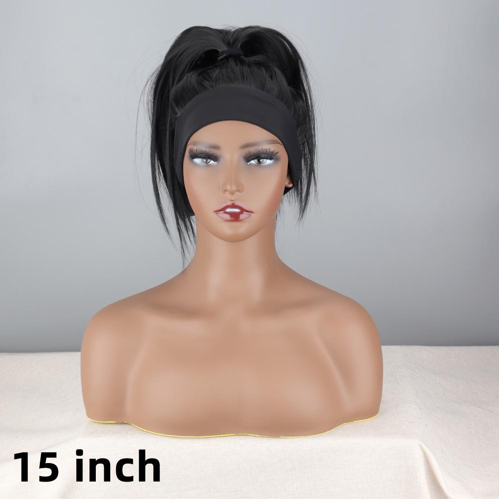 XINRAN Afro Women Fashion Shoulder Length Kinky Curly Natural Black Wig Without Bangs Synthetic Fiber Deep Curly Black Wig