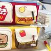 Cute Cartoon Hamburger And French Fries Pencil Case Large Capacity Storage Bag School Supplies Student Supplies Back To School