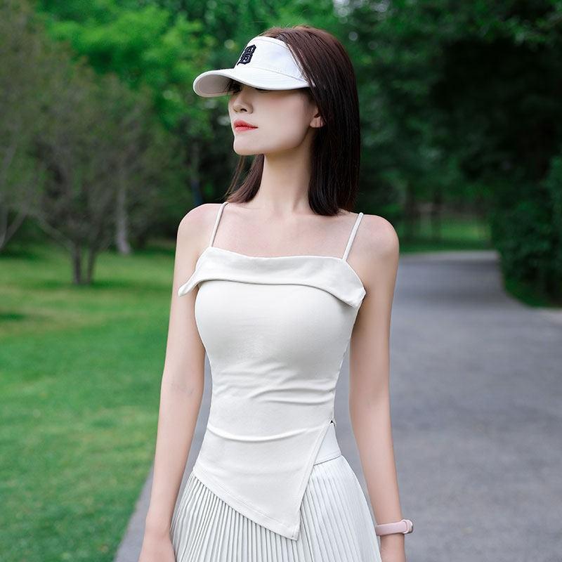 Womens Sports Set Badminton Tennis Running Yoga Quick-Dry Pleated Skirt