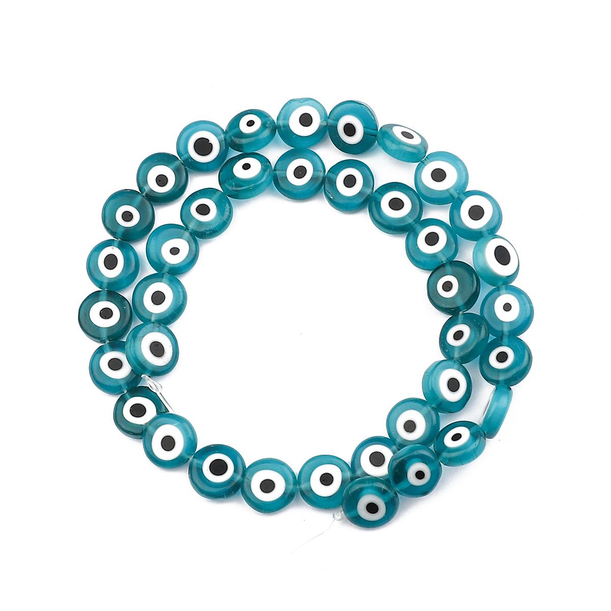 

6/8/10 мм модные красочные сплющенные бусины от сглаза свободные лэмпворк глазурованные стеклянные бусины для браслета и ожерелья DIY изготовление ювелирных изделий 10mm 38pcs пик зеленый