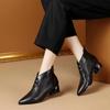 Coarse Heel Short Boots Spring and Autumn Boots and Ankle Boots Fleece Boots Pointed French Small Naked Boots
