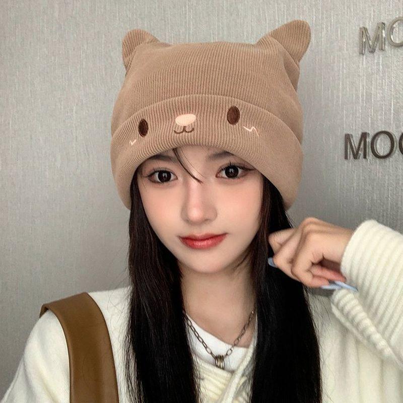 Autumn/Winter Postpartum Knit Beanie for Women: Cute, Cozy Wool Hat for Small Faces