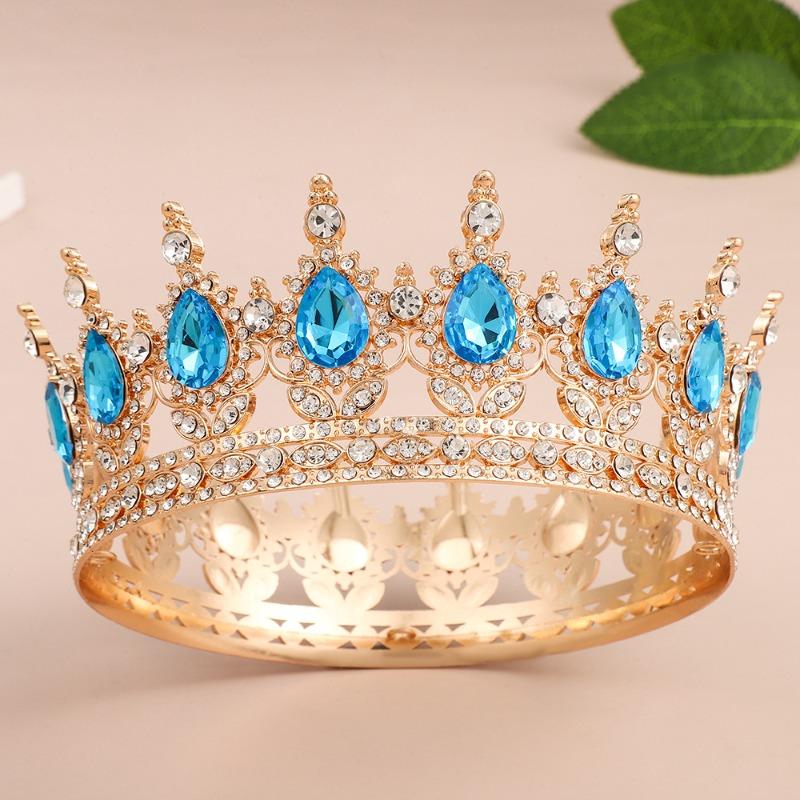 Crown Adult Princess Crown Tiara Bride Wedding Gold Diamond Queen Birthday Party Crown