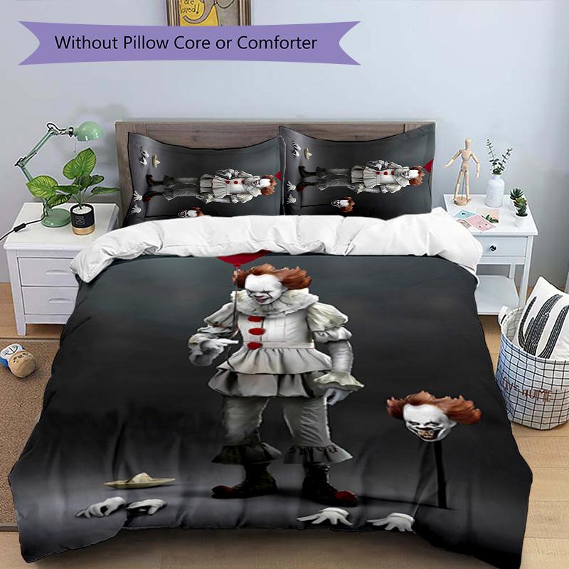 3pcs Pennywise the Dancing Clown pattern bedding set duvet cover set includes duvet cover &pillowcases, perfect all season bedroom decoration & gift