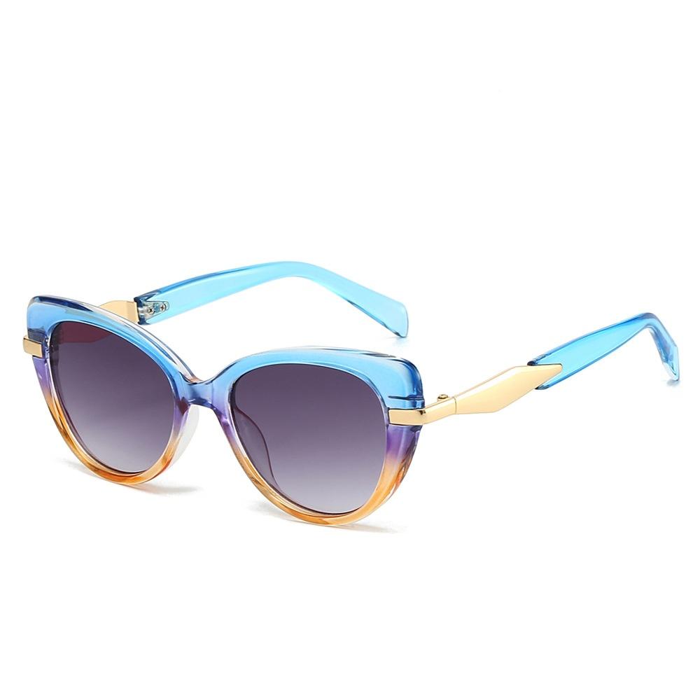 New Luxury Gradient Cat Eye Women Sunglasses Retro Brand Contrast Color Frame Design Trendy Casual Men Sun Glasses Uv400