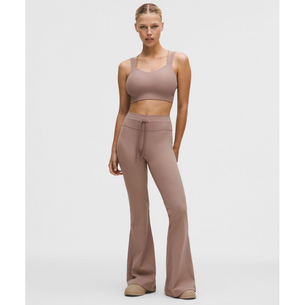 Lululemon Like A ClouD RibbeD Longline brA  Light Support  D DD Cup Ashen Rose