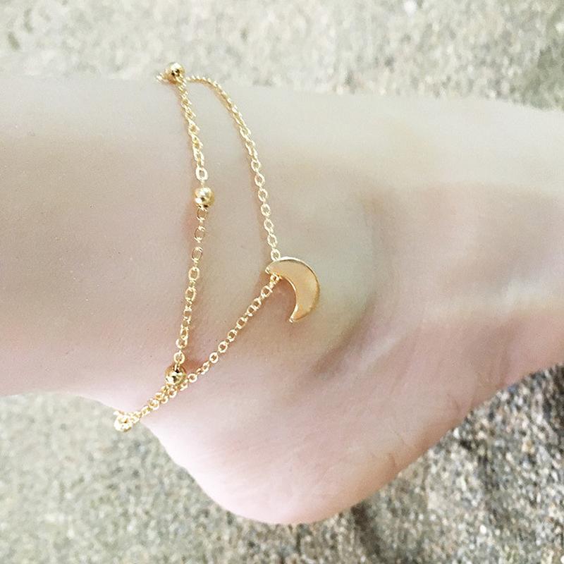 Lucky Beads Anklet For Women  Trendy Simple Flash Ankle Chain Spring Summer Jewelry Gift