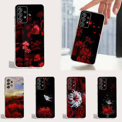 Etui Na Telefon z Kwiatem Lilii Czerwony Pająk Dla Samsung Ultra,FE,A30,71,51,S9,10,20,Lite, S22,23,21,PIus,Przezroczyste, Silikonowe