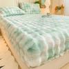 Coral Velvet Bubble Milk Fitted Sheet: Thick Winter Mattress Protector