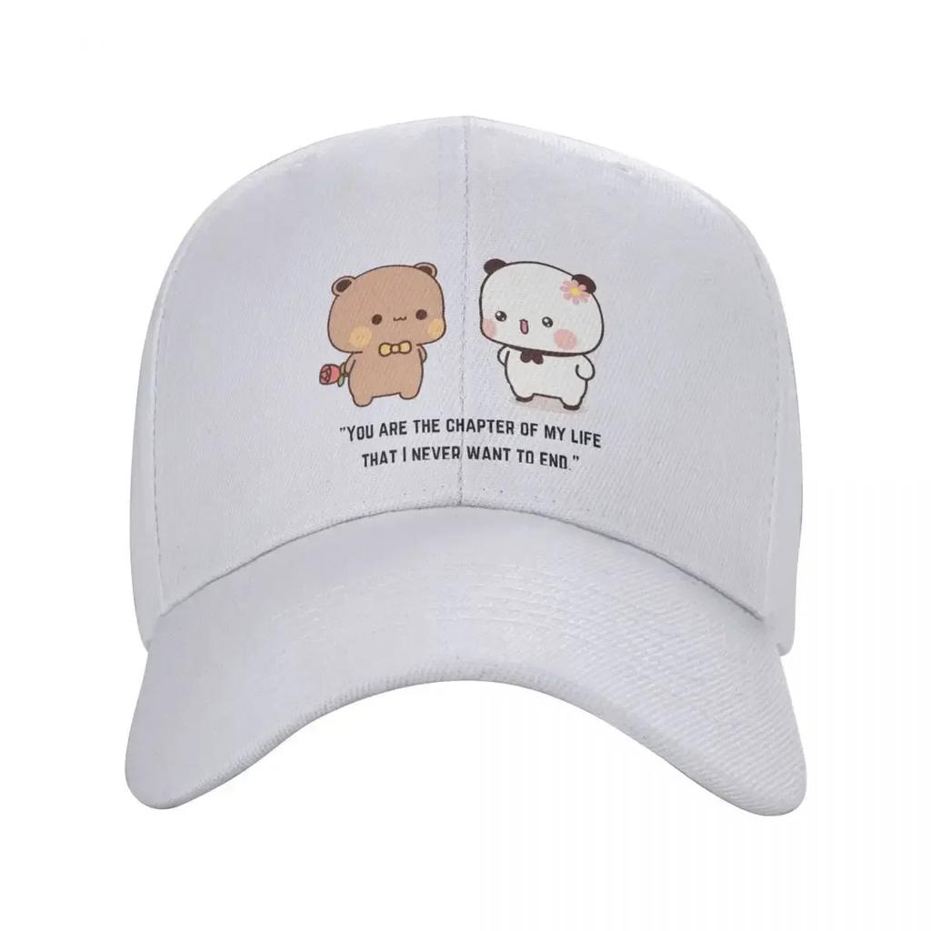 Bubu Dudu Panda Bär Baseballkappen für Erwachsene mit gebogenem Schirm Sonnenkappen Hüte Verstellbar Polyester Anglerhut Sommerkappen