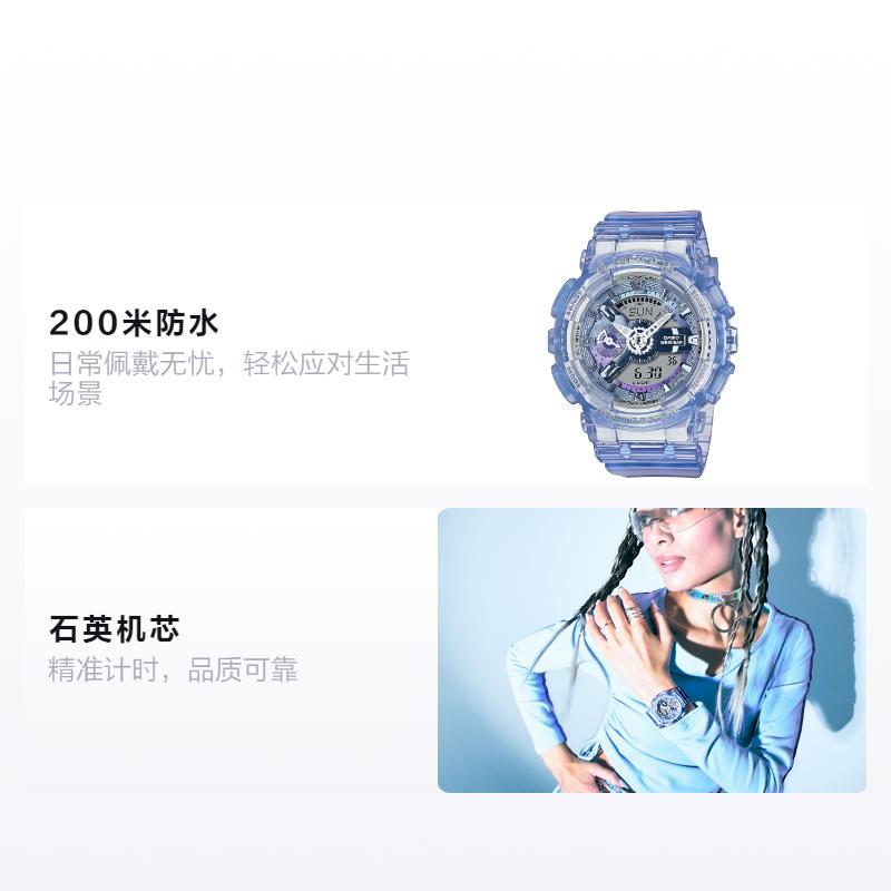 

CASIO Sci-Fi Virtual Style Quartz Women s Watch Gray Dial GMA-S110VW-6APR серый
