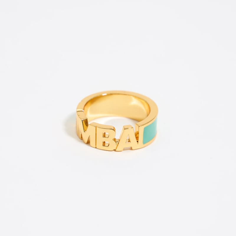BIMBA Y LOLA [25SS] BIMBA Y LOLA Aquamarine Enamel Logo Ring_B255AIR001TQD
