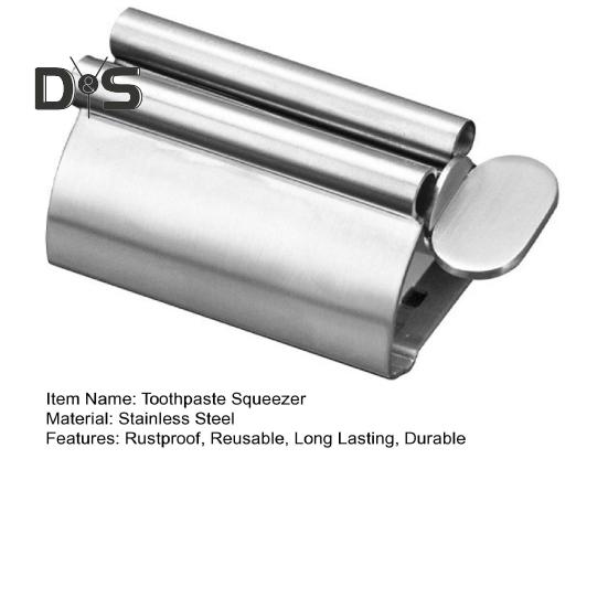 Stainless Steel Toothpaste Squeezer Compact Design Reusable Multifunctional Metal Toothpaste Tube Wringer Seat Holder Stand
