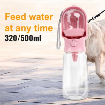 Reise 2-in-1 Haustierfutterspender Tragbare Hundewasserflasche Auslaufsicherer Wasserspender mit Trinknapf Futterfach für Hunde Katzen