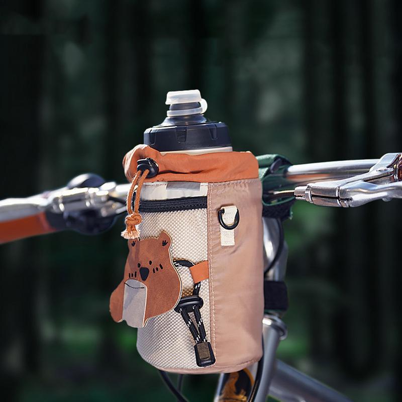 Bike Water Holder Insulated Handlebar Bag Waterproof Insulated Bottle Pouch Bag For Mountain Road Bike Scooter Wheelchair