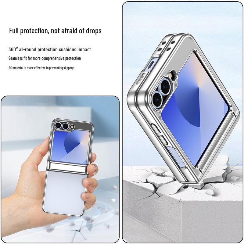 Samsung Z Flip 5/6/7 Electroplated Full Coverage Case with Hinge Protection