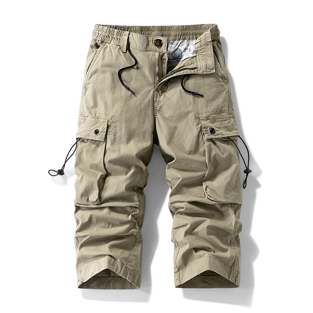Men's Casual Color Outdoors Pocket Beach Work Trouser Cargo Shorts Pant