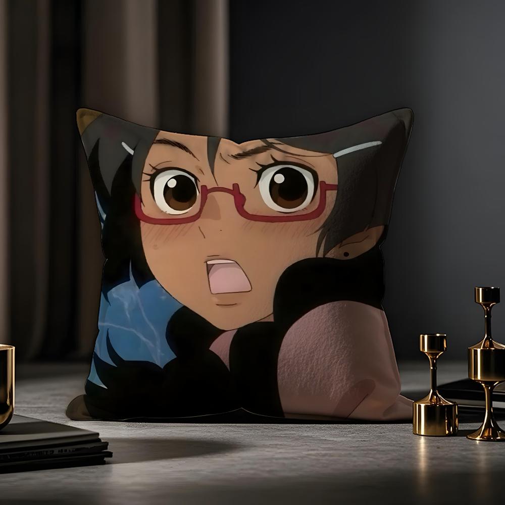 American-style Girls' Anime Cushion Cover Anti-dustmite Pillowcase Invisible Zipper Silky Short Plush Sofa Cushion Cover