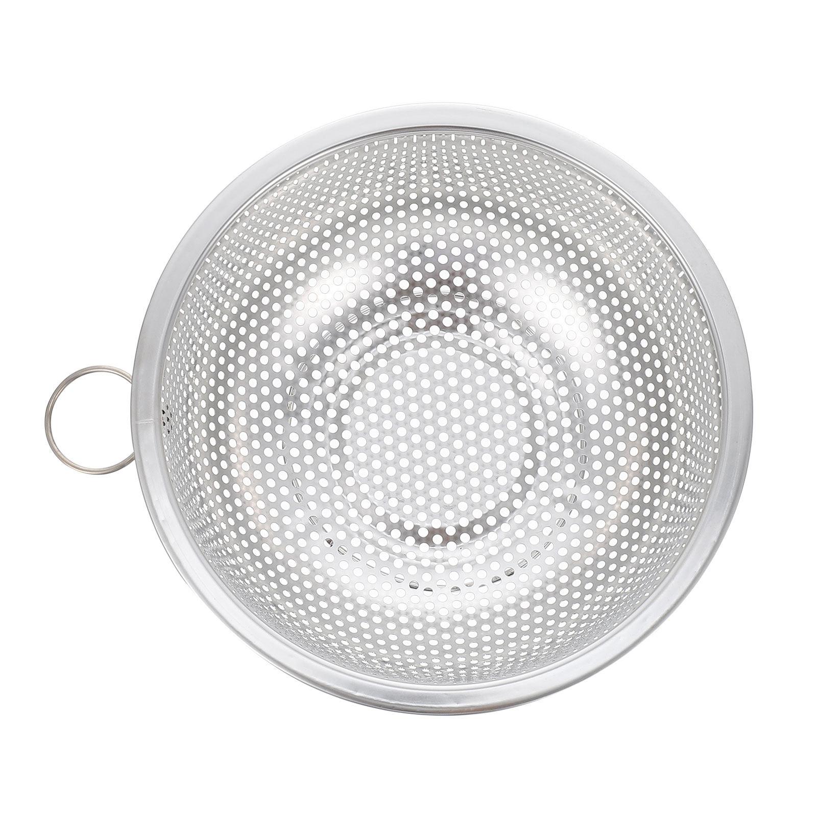 

Stainless Steel Draining Basket Food Grade Safe No Smell Deformation Resistant Fruit Vegetable Rice Washing Basket Kitchen Drain 16.5X16.5X6.5CM
