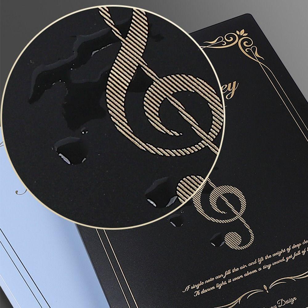 1 Stück A4 Notenmappe Notenschlüssel-Design Blendschutz Dokumentenordner Klarsichtfächer Klavier Gitarre Notenorganisator Schüler