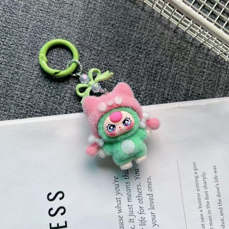 Cute Plush Keychains Party Gifts Kawaii Keychain Phone Chain New Year Xmas Party Favors Gift Baby Face Cute Aesthetic Keychain