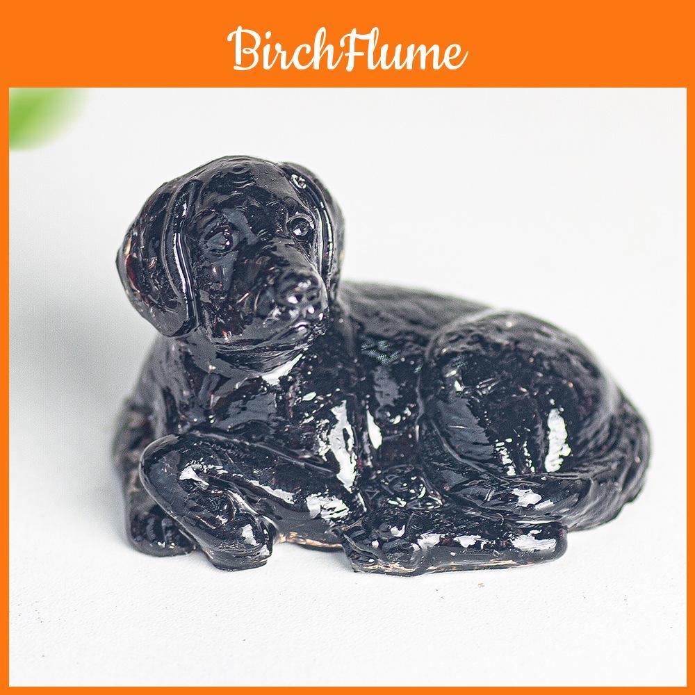 Resin Filled Natural Crystal Dog Figurine With Warm Heart Pet Decor For Gift Giving