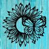 Black Sunflower and Butterfly 2D Metal Wall Art - Perfect Mother's Day Gift. Rustic Indoor/Outdoor Decor. Farmhouse Style Sign.
