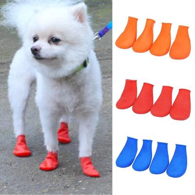4 Stück Ballon Gummi Haustier Regenstiefel Wasserdichte Haustierstiefel für kleinen Hund Chihuahua große Hunde