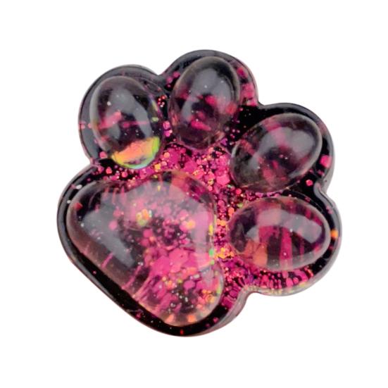 Clear Cat Paw Squeeze Toy Anxiety Stress Relief Glitter Kitten Paw Pinch Sensory Toy