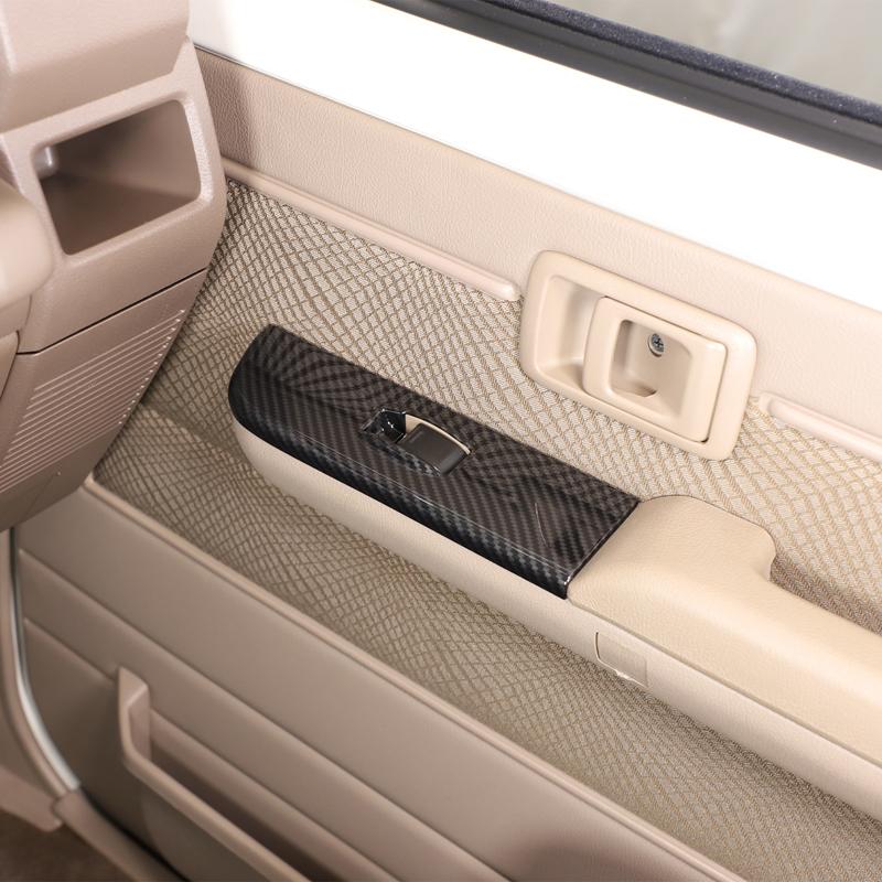 For Toyota Land Cruiser LC70 76 78 79 2007-2026 ABS Carbon Fiber Car Window Lift Switch Panel Cover Interior Car Accessories