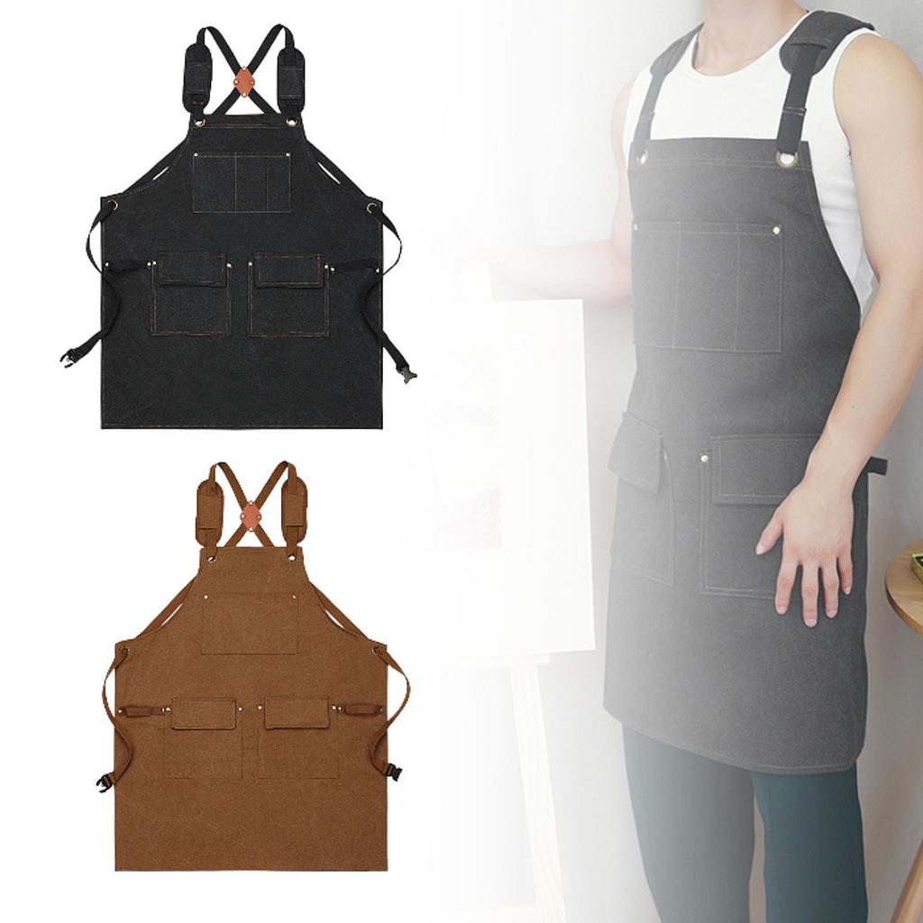 Canvas Apron with Adjustable Straps Ideal for Culinary Tasks And Hairdressing