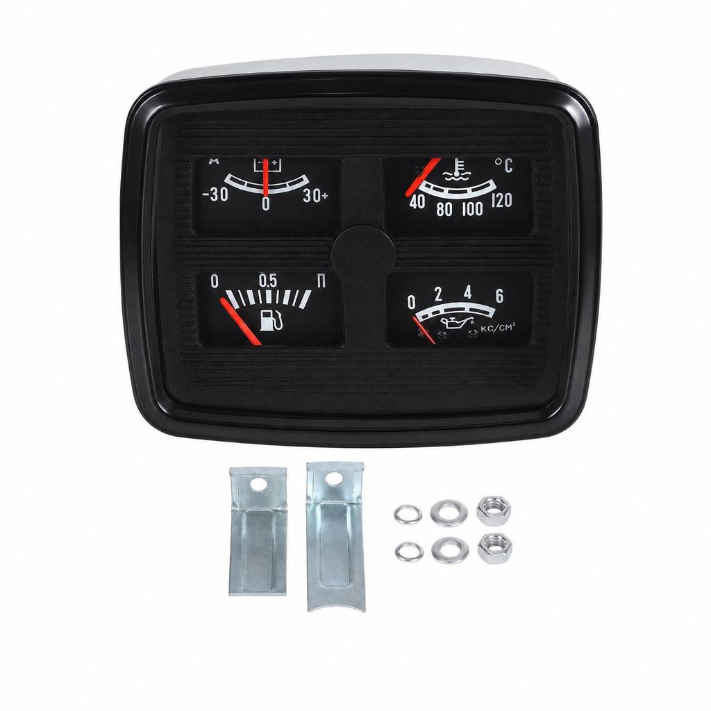 Dashboard Analog Multi-Gauge Panel with Mounting Brackets Easy-to-Read