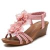 Wedges Roma Shoes for Women 2025 Summer Bohemian Flower Vacation Beach Sandals Size 36 42 Sandalias De Mujer Women's Sandals