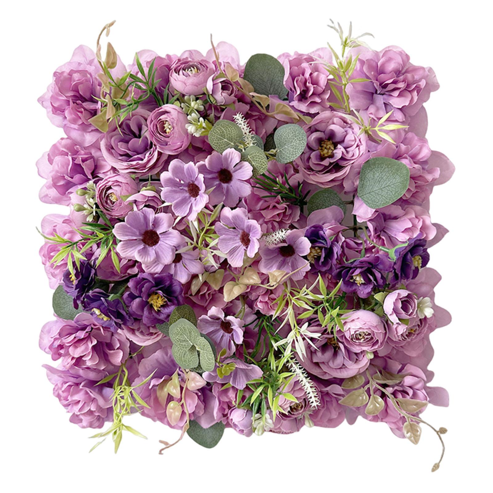 

Artificial Flower Wall Panel Wall Flower Backdrop Handcraft Multifunction Elegant Photo Props 3D Floral Panel for Home Event фіолетовий